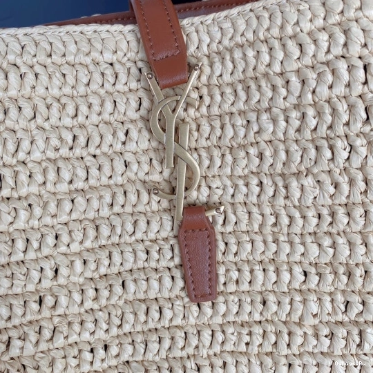 bag-20*25*16CM raffia 37 YSL leather-trimmed Le bucket 0812